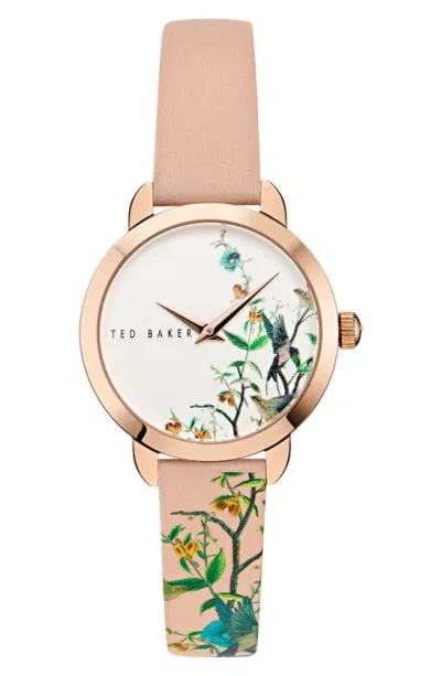 Ted Baker London Floral Watch, 14mm In Pink