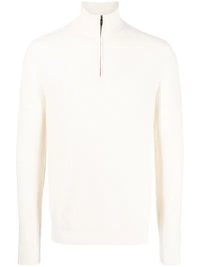 Ted Baker Half Zip-front Jumper In White