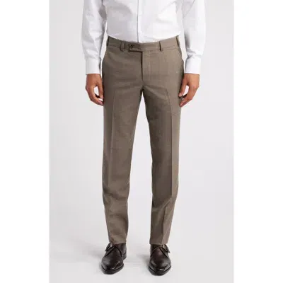 Ted Baker London Jerome Trim Fit Soft Constructed Wool Dress Pants In Tan