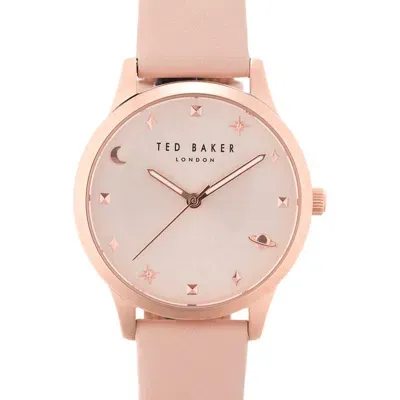 Ted Baker London Rose Goldtone Leather Strap Watch, 16mm In Rose Gold/beige