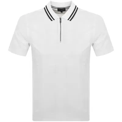 Ted Baker Orbite Jacquard Polo T Shirt White