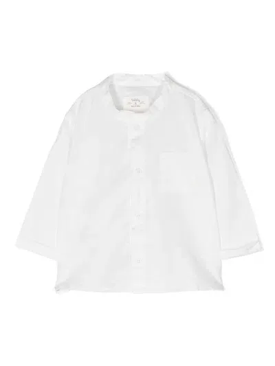 Teddy & Minou Babies' Cotton Blend Tunic Shirt In Weiss