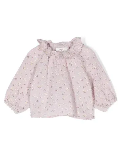 Teddy & Minou Babies' Floral Blouse In Pink