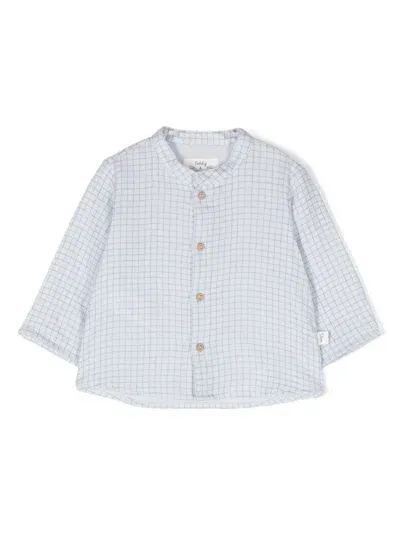 Teddy & Minou Babies' Grid-check Shirt In Blue