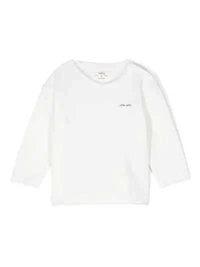 Teddy & Minou Babies' Logo-embroidered T-shirt In White