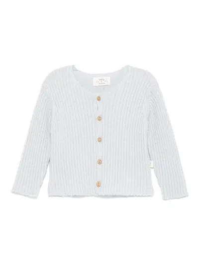 Teddy & Minou Babies' Ribbed Cardigan In Blue