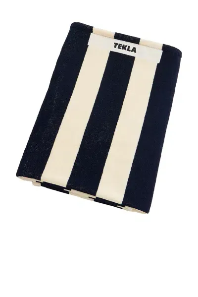 Tekla Beach Towel In Navy Stripes