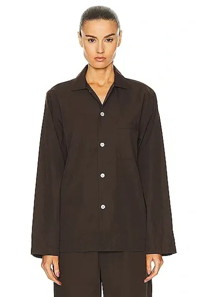 Tekla Long Sleeve Shirt In Coffee