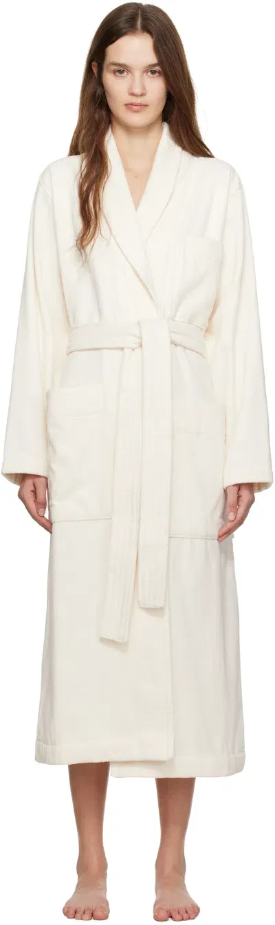 Tekla Off-white Terry Classic Bathrobe In Ivory