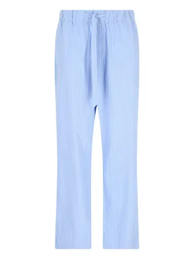 Tekla 'pin Stripes' Pants In Light Blue