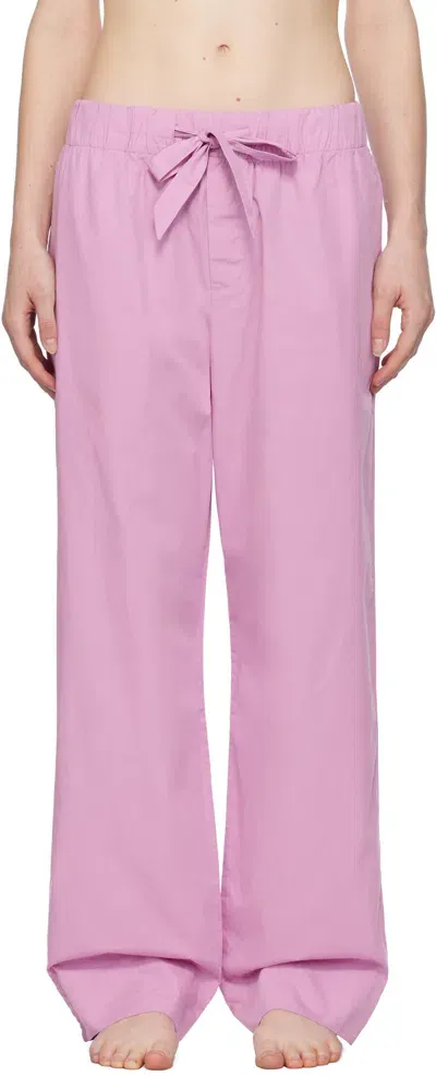 Tekla Pink Poplin Pyjama Pants In Purple Pink