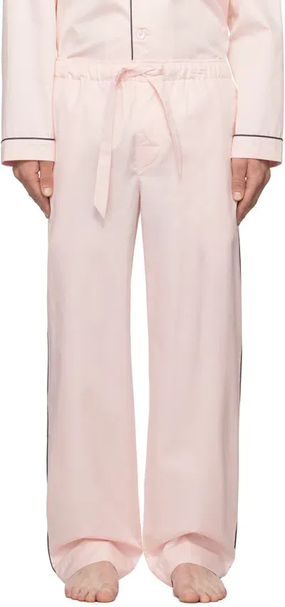 Tekla Pink Sateen Pyjama Pants In Porter