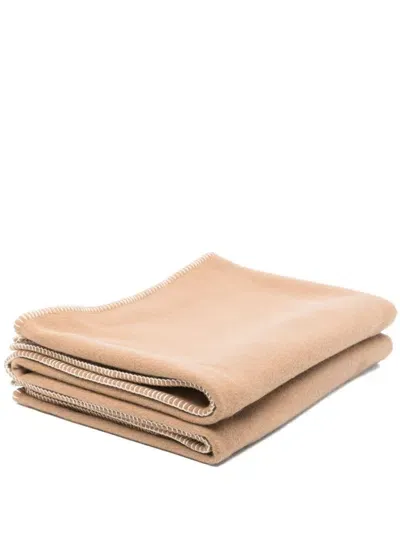 Tekla Whipstitch-trim Blanket (130cm X 180cm) In Brown