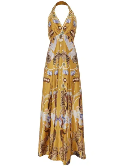 Temperley London Akira Maxi Dress In Yellow