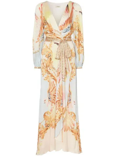 Temperley London Akira Wrap Dress In Neutrals