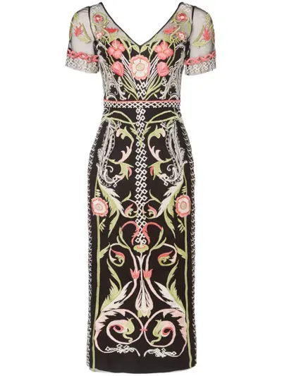 Temperley London Alessia Midi Dress In Black