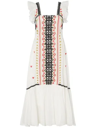 Temperley London Florentine Midi Dress In White