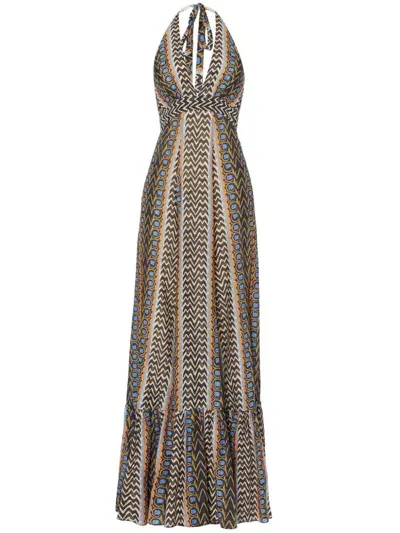 Temperley London Gia Maxi Dress In Blue