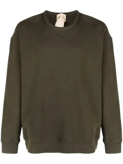 Ten C Patch-detail Cotton Sweatshirt In Green