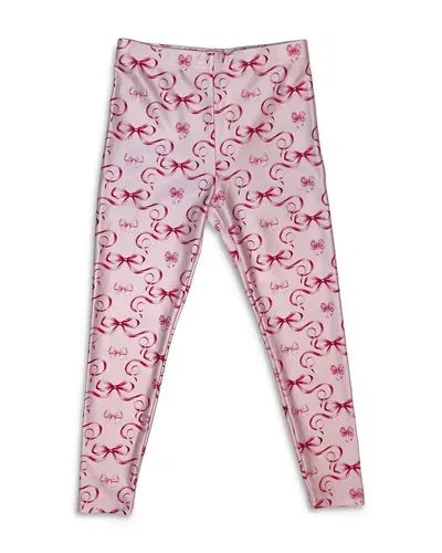 Terez Girls' Pink Bows Stretch Leggings - Little Kid, Big Kid