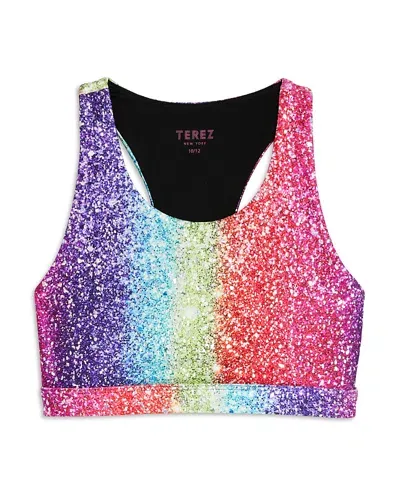 Terez Girls' Rainbow Glitter Sports Bra - Little Kid, Big Kid In Multi