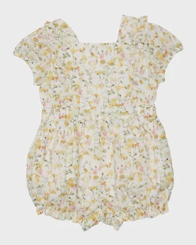 Tessa James Kids' Baby Girl's Buttercup Floral-print Bubble Romper In Yellow