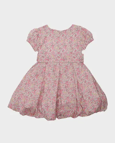 Tessa James Kids' Girl's Elizabeth Dainty Floral-print Pouf Dress In Pink