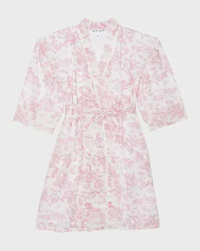 Tessa James Kids' Girl's Veetzie Floral-print Kimono In Pink