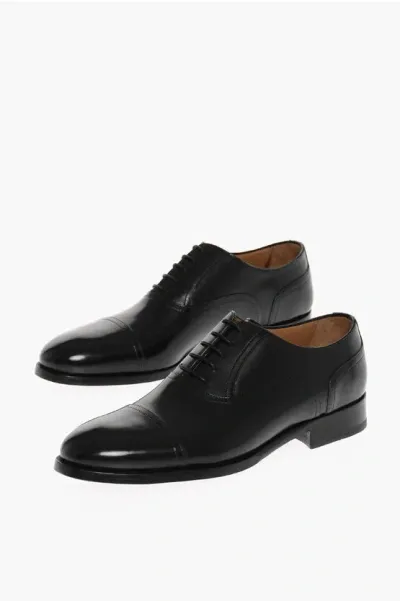 Testoni Leather Trento Oxford Shoes In Black