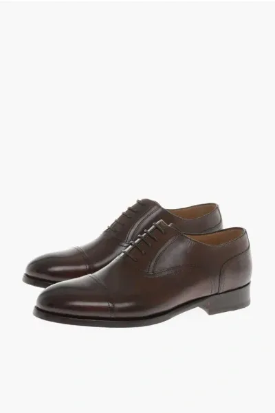 Testoni Leather Trento Oxford Shoes In Brown