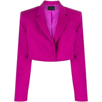 The Andamane Single-breasted Cropped Blazer In Pink