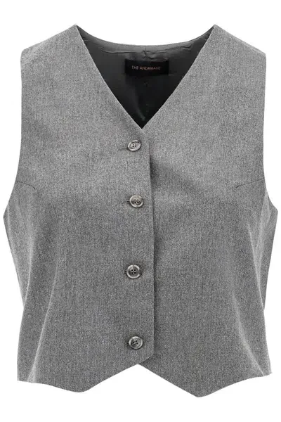 The Andamane 'pauline Flannel Vest In Grey