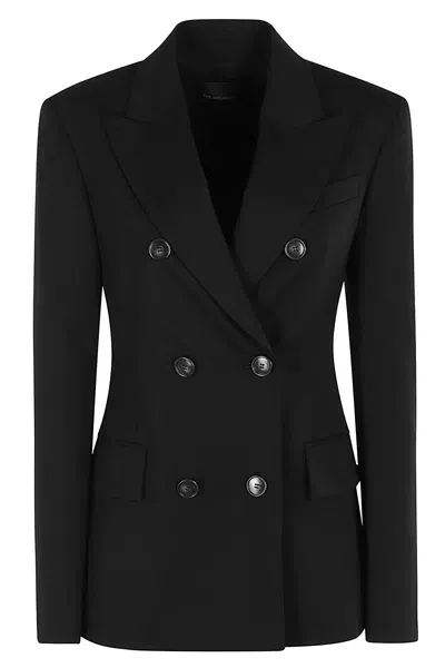 The Andamane Shannon Fitted Double Breast Blazer In Black