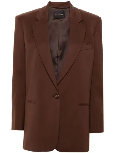 The Andamane Guia Oversize Wool Blend Blazer In Brown