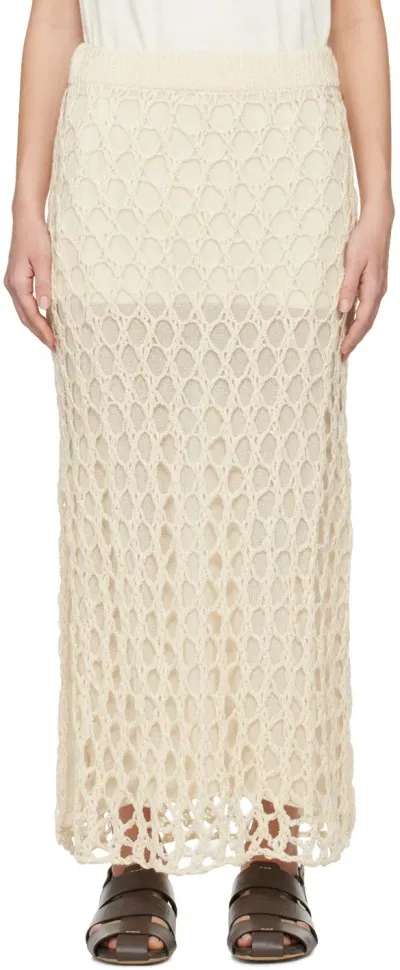 The Elder Statesman Beige Layered Midi Skirt In 101