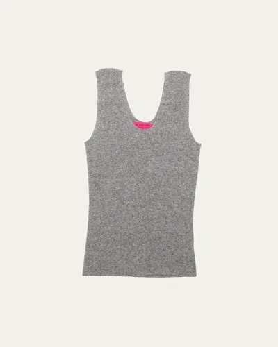 The Elder Statesman Delicash Cashmere Tank Top In Lightgrey