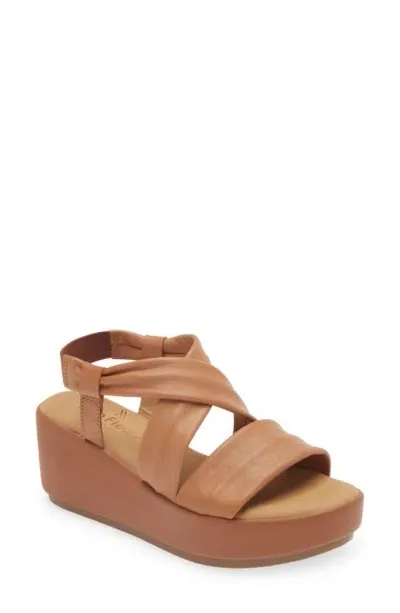 The Flexx Scott Slingback Platform Wedge Sandal In Lion