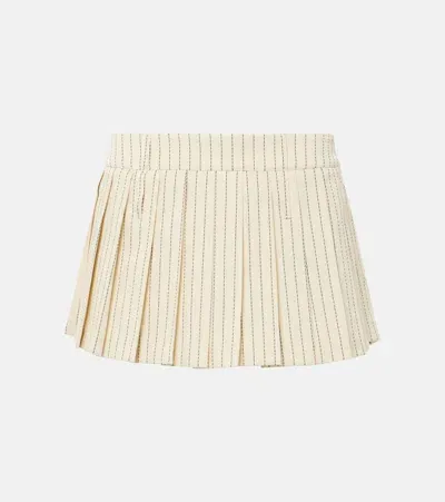 The Frankie Shop Blake Pleated Pinstripe Twill Miniskirt In Neutrals