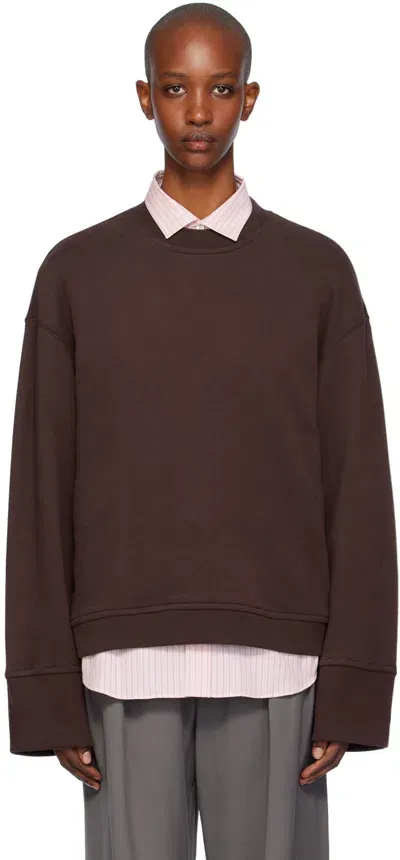 The Frankie Shop Burgundy Talia Sweatshirt In Dark Plum