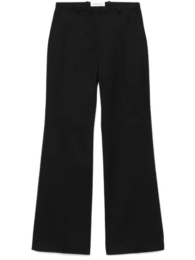 The Frankie Shop Frankie Shop Womens Black Kit Flared-leg Mid-rise Satin Trousers