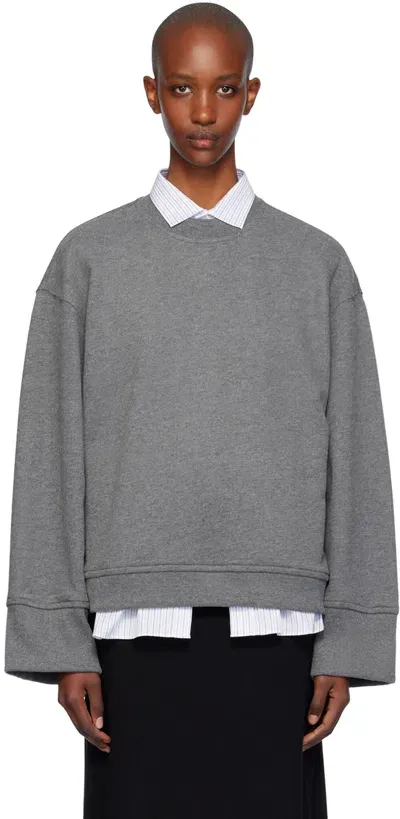 The Frankie Shop Gray Talia Sweatshirt In Dark Grey Melange