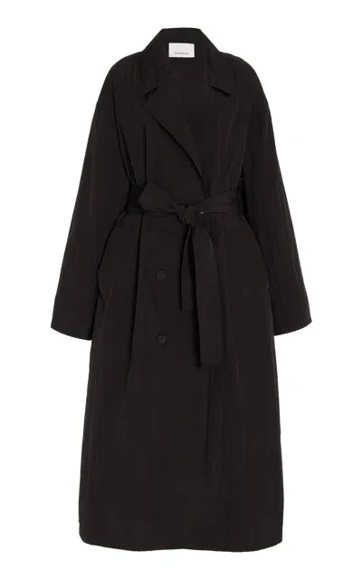 The Frankie Shop Jude Nylon Trench Coat In Black