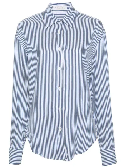 The Frankie Shop Lui Striped Shirt In Blue