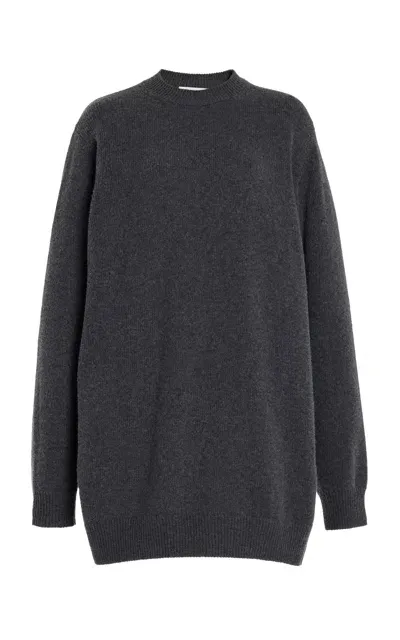 The Frankie Shop Maxime Merino Wool-cashmere Mini Sweater Dress In Grey