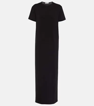 The Frankie Shop Maya Cotton-jersey Midi Dress In Black