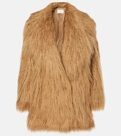 The Frankie Shop Miley Faux Fur Jacket In Camel