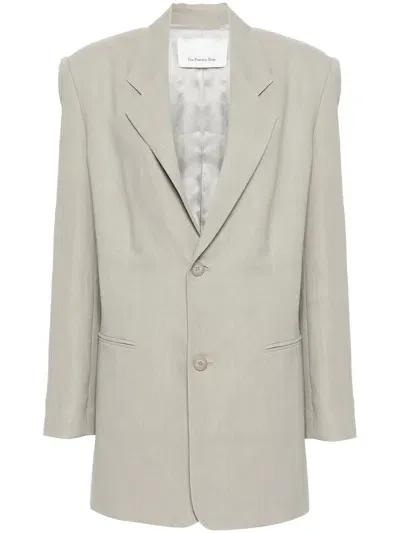 The Frankie Shop Aiden Single-breasted Blazer In Green