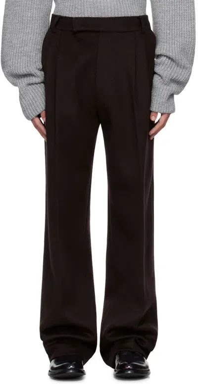 The Frankie Shop Purple Beo Wool Trousers In Dark Plum