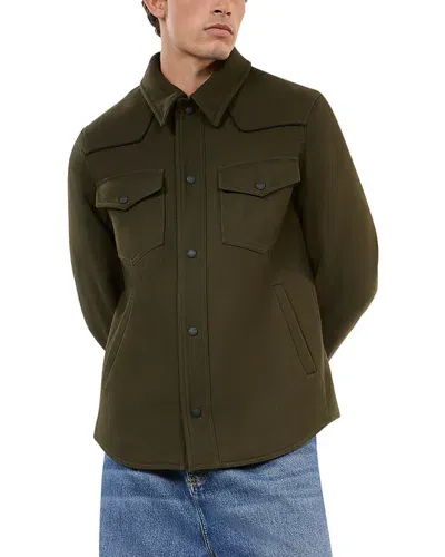 The Kooples Classic Shirt Jacket In Khaki