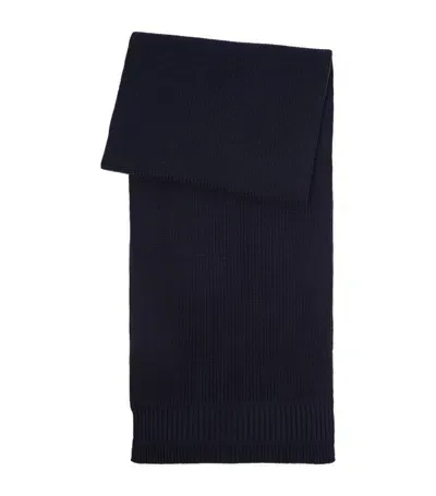 The Kooples Merino Wool Scarf In Dark Blue